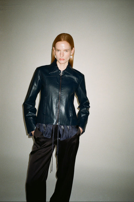 Sadie Jacket Faux Leather Midnight