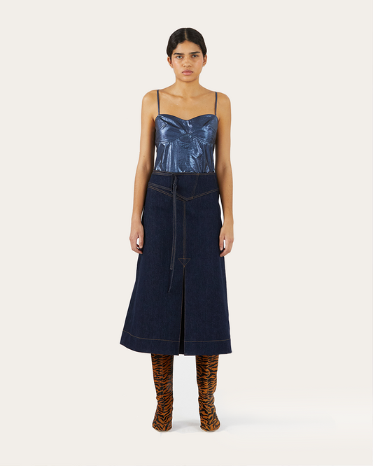 Boone Skirt Organic Cotton Denim Indigo
