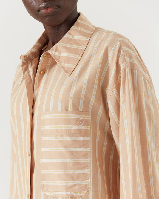 Caprice Shirt Silk Blend Stripe Pink