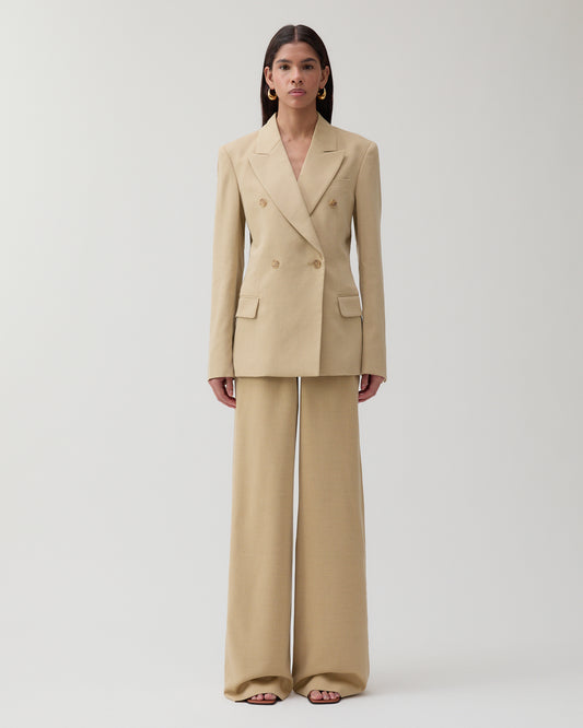 Dana Blazer Tencel Blend Suiting Beige