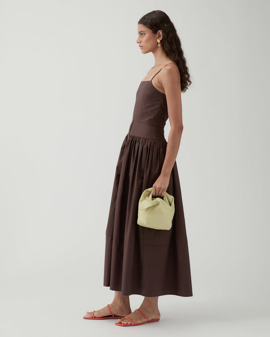 Issy Dress Cotton Voile Chocolate