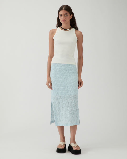 Bailey Tank Cotton Blend Jersey Off-White