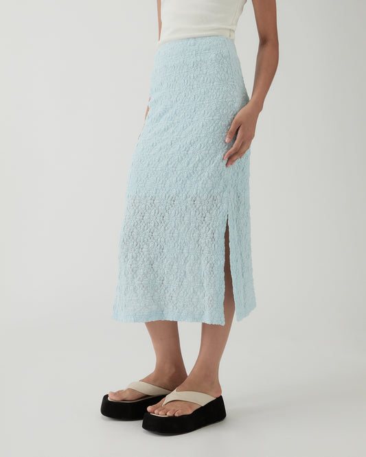 Justine Skirt Lace Floral Blue
