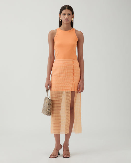 Reya Skirt Silk Blend Peach