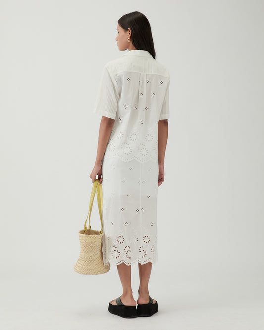 Marty Shirt Cotton Embroidery Cream