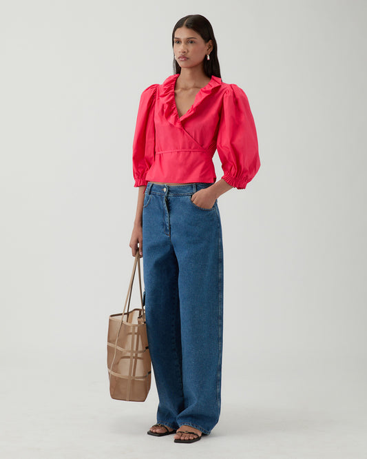 Luna Blouse Organic Cotton Red