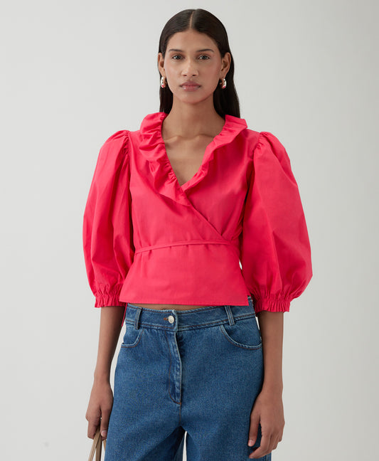 Luna Blouse Organic Cotton Red