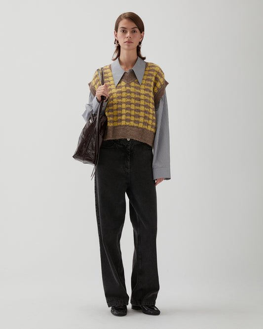 Jamie Vest Alpaca Blend Yellow