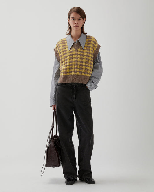 Jamie Vest Alpaca Blend Yellow