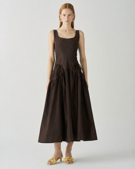 Erica Dress Taffeta Chocolate