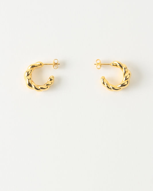 Large Twirl Hoops Gold Plated