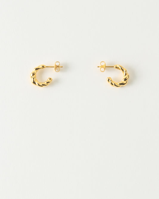 Mini Twirl Hoops Gold Plated