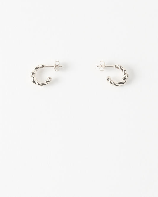 Mini Twirl Hoops Silver Plated