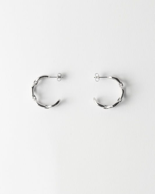 Large Chain Hoops Silver Plated