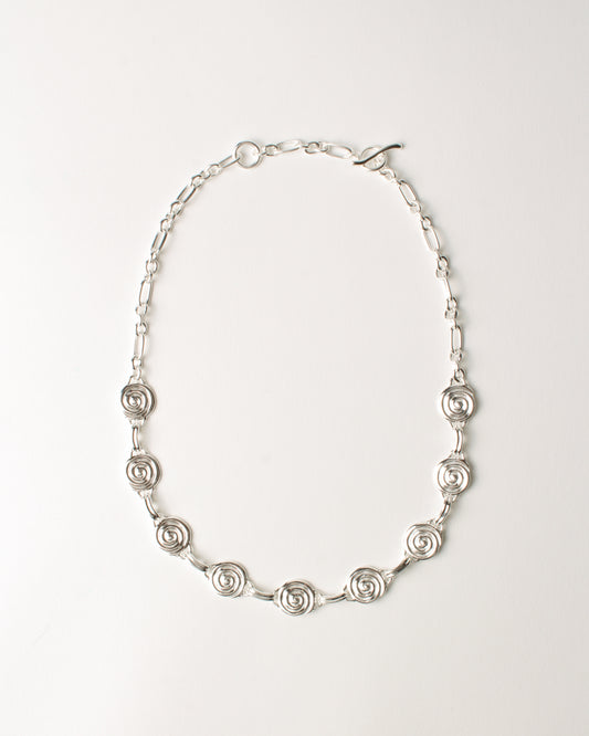 Swirl Chain Necklace Silver Plated