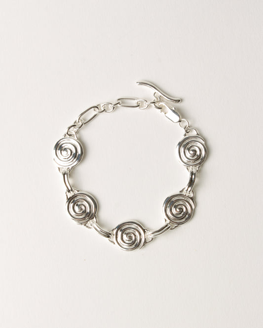 Swirl Chain Bracelet Silver Plated