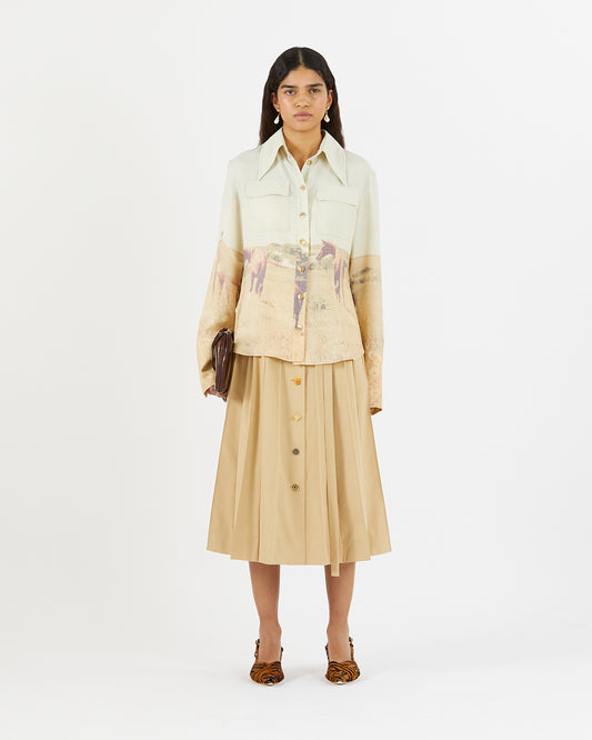 Camille Shirt Tencel Print Horse