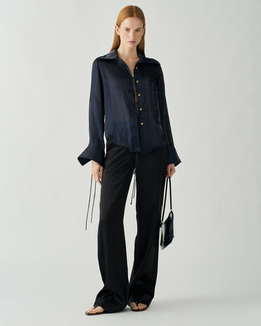 Saskia Shirt Iridescent Chiffon Midnight