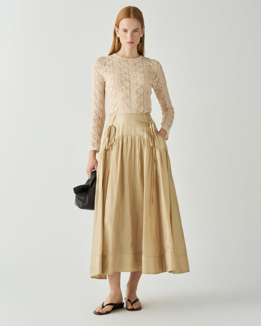 Anika Skirt Viscose Blend Sand