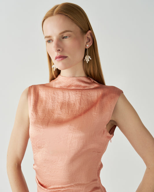 Delilah Dress Acetate Satin Pink