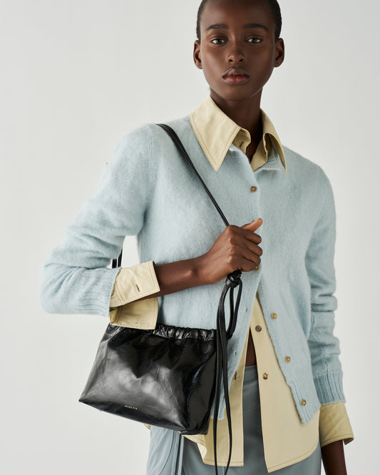 Camila Crossbody Tote Leather Black