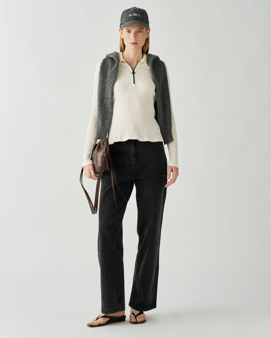 Jasmine Top Organic Cotton Rib Ecru