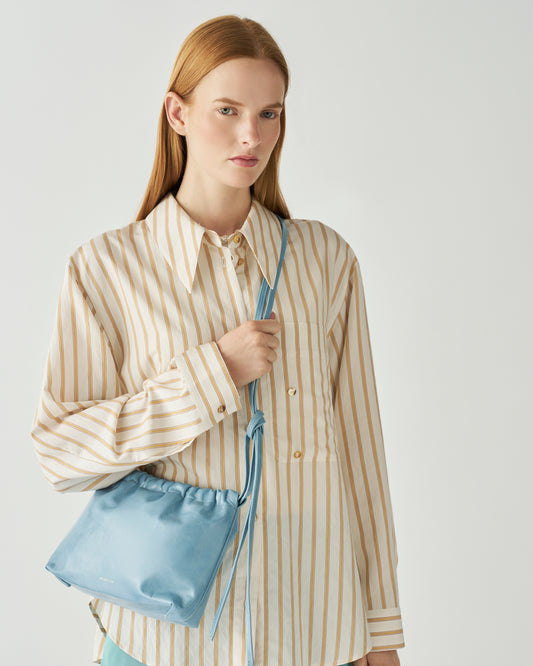 Camila Crossbody Tote Leather Sky