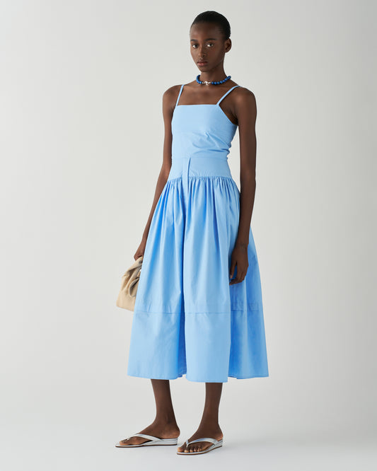 Issy Dress Cotton Poplin Blue