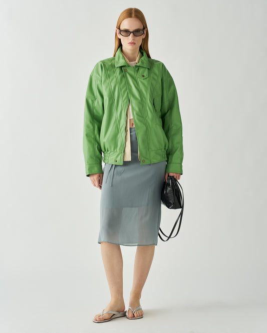 Madison Jacket Faux Leather Green
