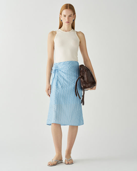 Juniper Skirt Viscose Blend Stripe Blue