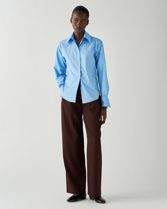 Freya Trousers Wool Blend Twill Burgundy