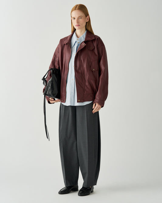 Madison Jacket Faux Leather Burgundy
