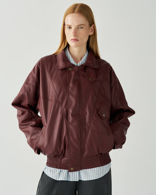 Madison Jacket Faux Leather Burgundy