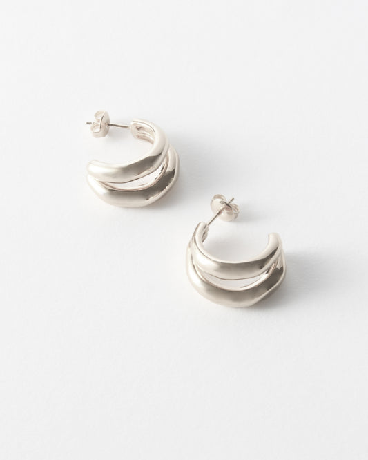 Double Hoops Silver Plated