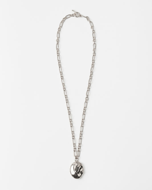 Molten Locket Necklace Silver Plated